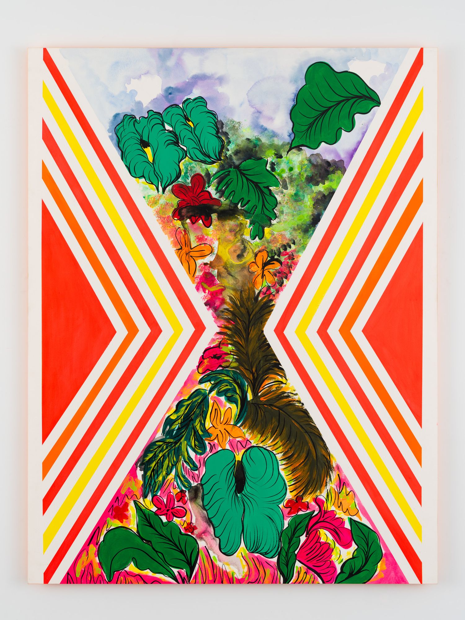 Tropical Geometries (Ruana Interruption, Orange and Gold)