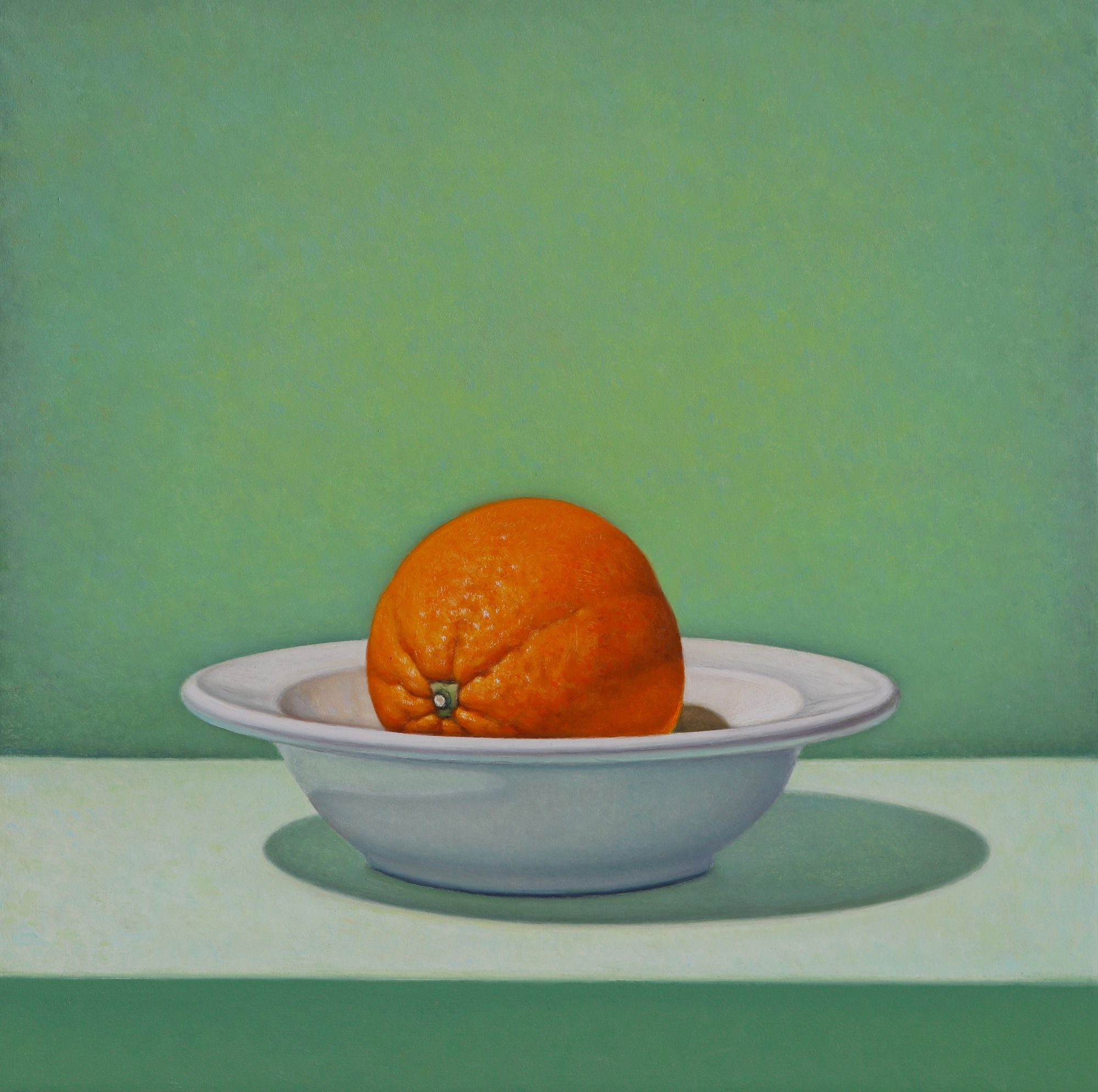 Orange in Bowl, Green