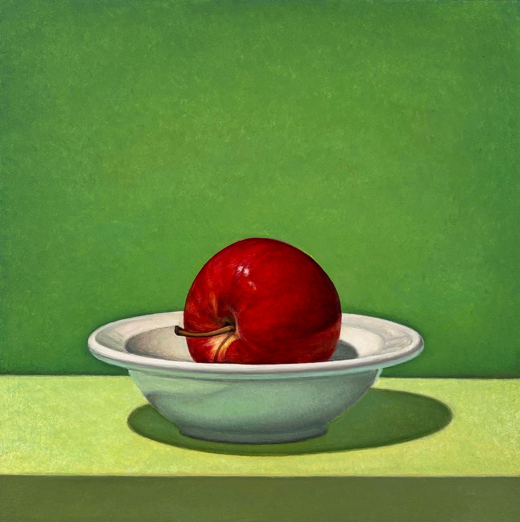 Red Apple in Bowl, Green