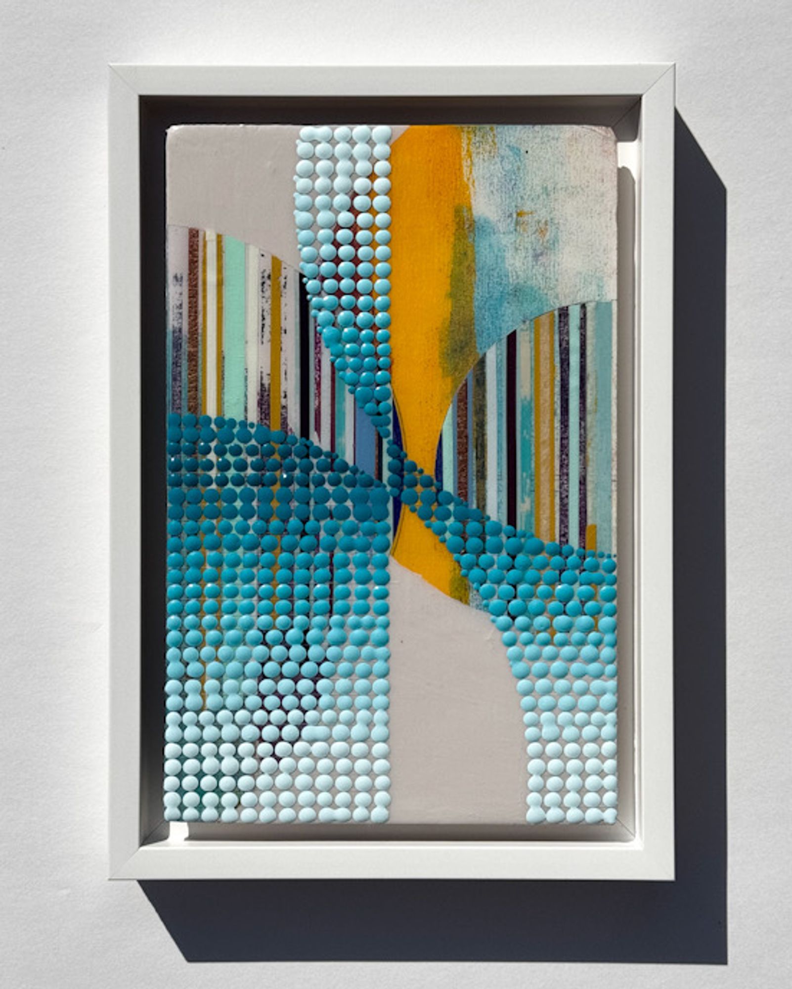 Lanterns with Yellow Ink & Turquoise Gradient, Study No.155, Paper Series