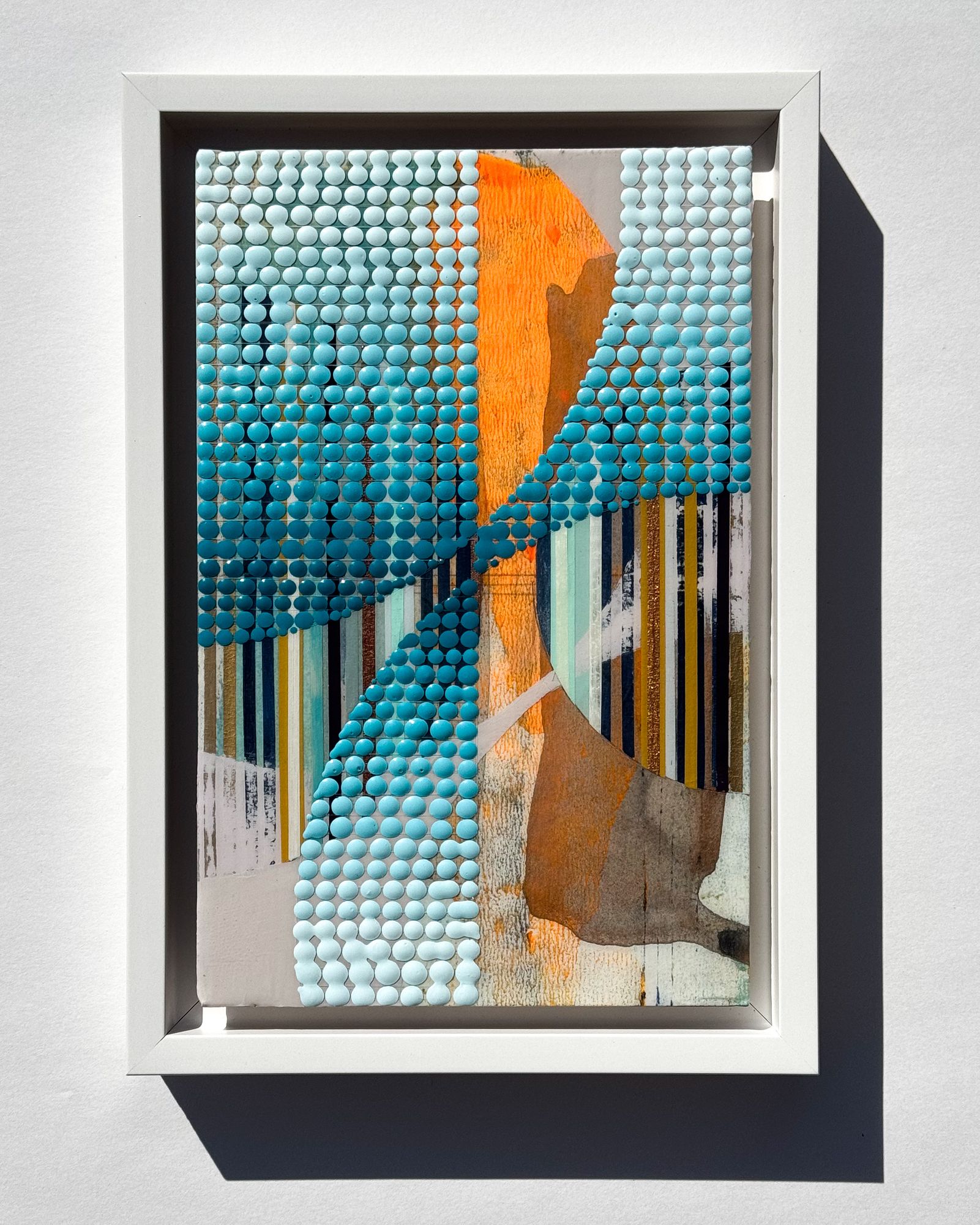 Lanterns with Orange Ink & Turquoise Gradient, Study No.156, Paper Series