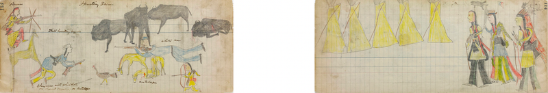 attributed to Mad Bull Mad Bull Ledger Book (pgs.114/113) Southern Arapaho Central Plains