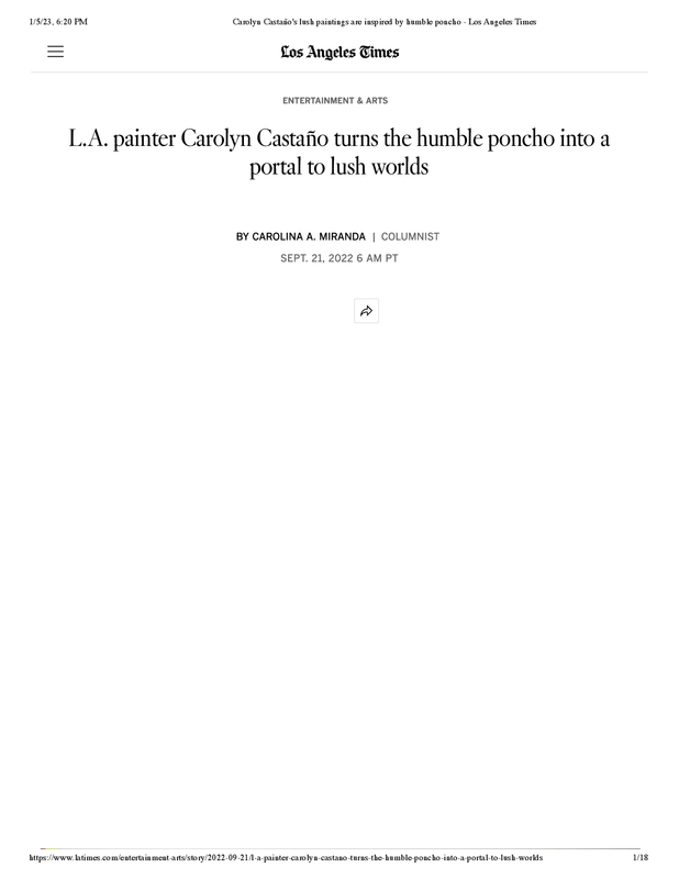 Carolyn Castaño_s lush paintings are in...d by humble poncho - Los Angeles Times.pdf