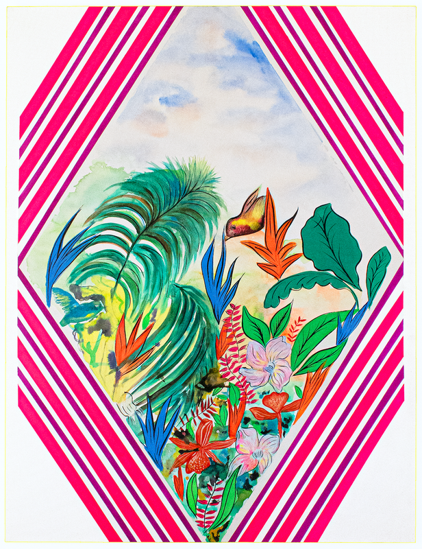 Tropical Geometries (Ruana Interruption, Pink and Magenta)