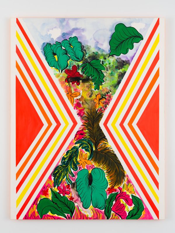 Tropical Geometries (Ruana Interruption, Orange and Gold)