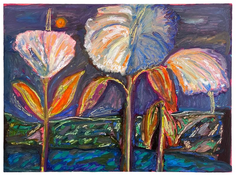 Three Flowers in Bloom