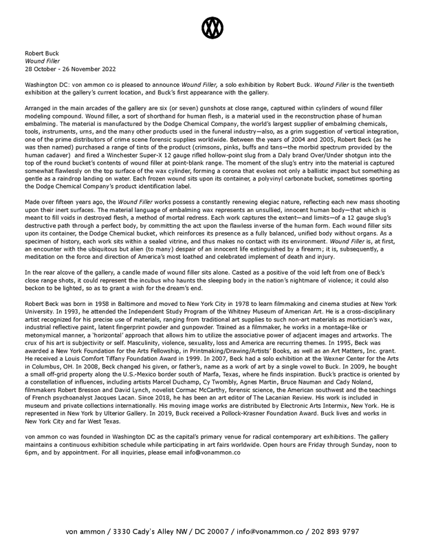 Wound Filler, Press Release