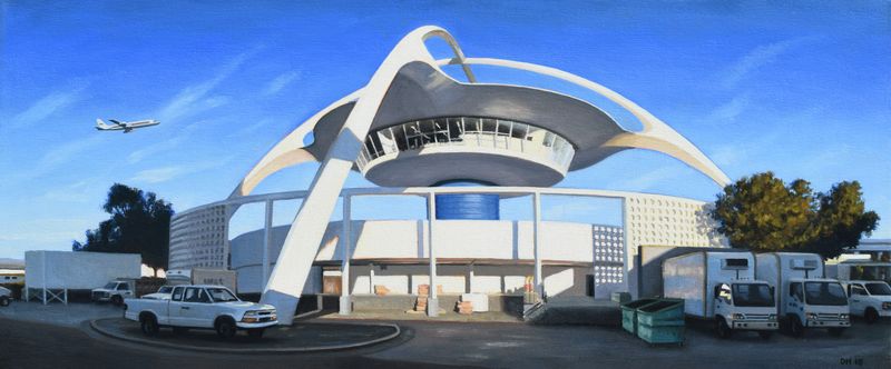 LAX Theme Building Loading Dock With Plane