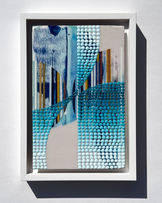 Lanterns with Blue Ink & Turquoise Gradient 1, Study No.157, Paper Series