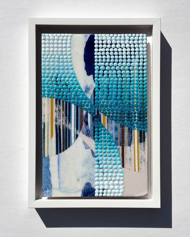Lanterns with Blue Ink & Turquoise Gradient 2, Study No.158, Paper Series